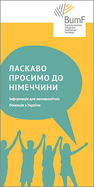 Titelseite des Flyers: Informationen für geflüchtete Kinder und Jugendliche aus der Ukraine 