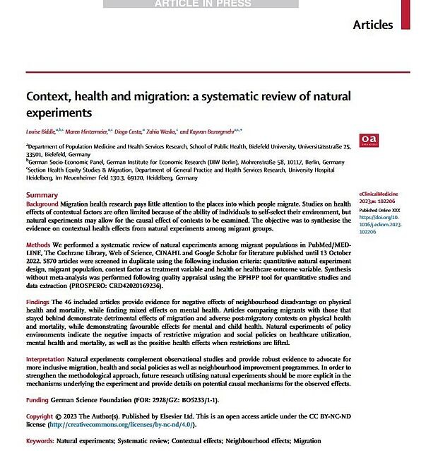 Context, health and migration: a systematic review of natural experiments