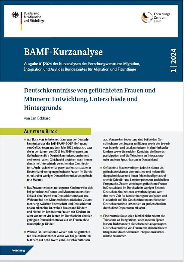 Ansicht der ersten Seite der Kurzanalyse