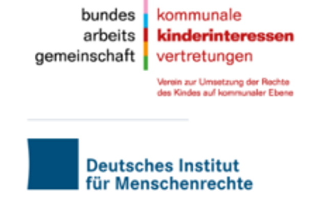 Logos der Bundesarbeitsgemeinschaft kommunale kinderinteressen vertretungen und Deutsches Institut für Menschenrechte