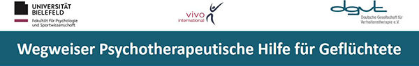 Logos: Universität Bielefeld, Fakultät für Psychologie und Sportwissenschaft; vivo internationale; Deutsche Gesellschaft für Verhaltenstherapie